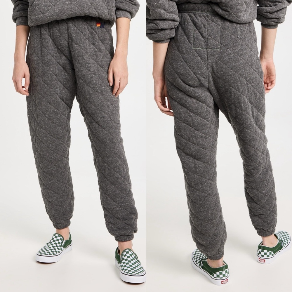 Aviator Nation Charcoal Quilted Joggers